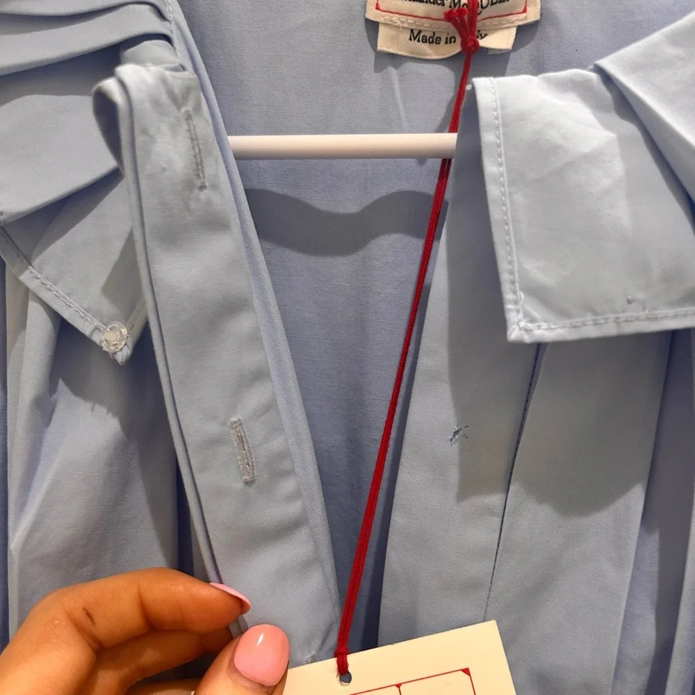 ALEXANDER MCQUEEN 
Puff-Sleeve Cotton-Poplin Shirt Dress size 8 - Picture 6 of 10